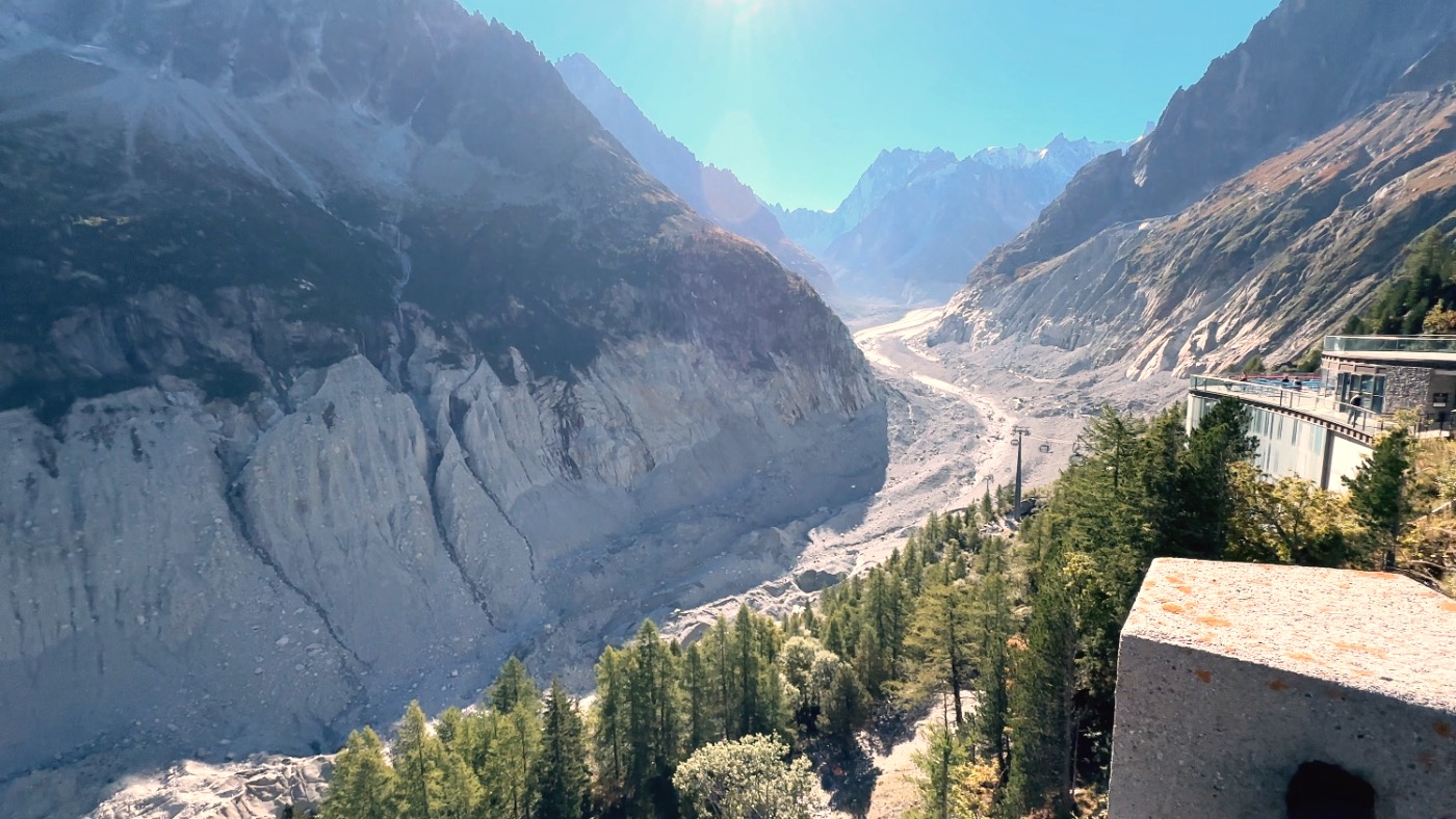 The valley of the Mer de Glace, once filled with ice